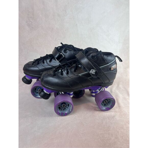 Rock Skates GT-50 Black Roller Skates Size 7 M (8 W) USA Sure Grip Roller Derby - Picture 1 of 11